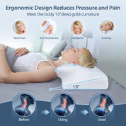 Cervical Pillow Memory Foam Pillows - Contour Memory Foam Pillow for Neck Pain Relief, Orthopedic Neck Bed Pillow for Side Sleepers Back and Stomach