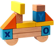 Wooden Building Block Set with Cotton Storage Bag