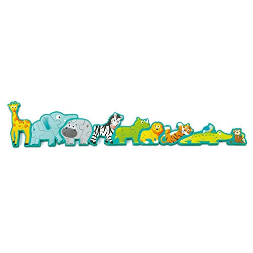 Wooden Animal Parade Building Blocks Alphabet Puzzle and Playset