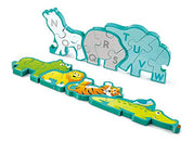Wooden Animal Parade Building Blocks Alphabet Puzzle and Playset