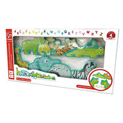 Wooden Animal Parade Building Blocks Alphabet Puzzle and Playset