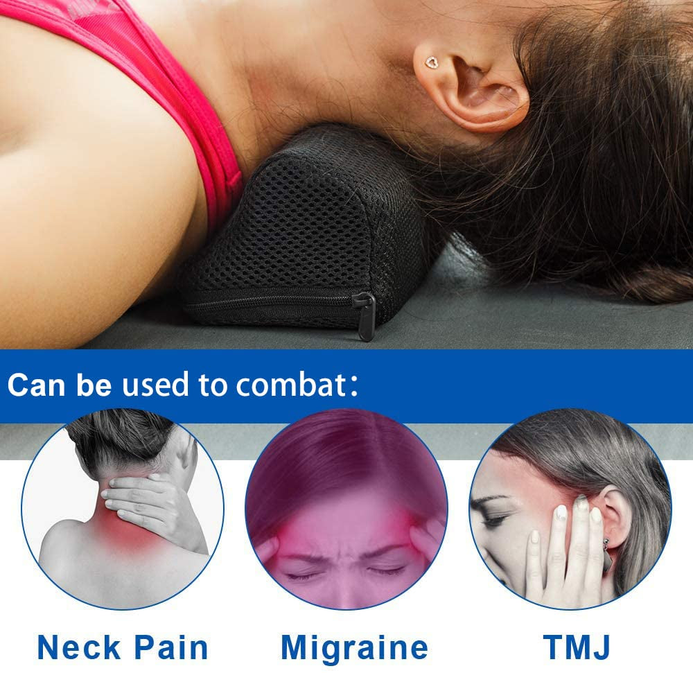 Cervical Orthotic Neck Stretcher for Head, Shoulder, and Spine Alignment, Cervical Traction Block