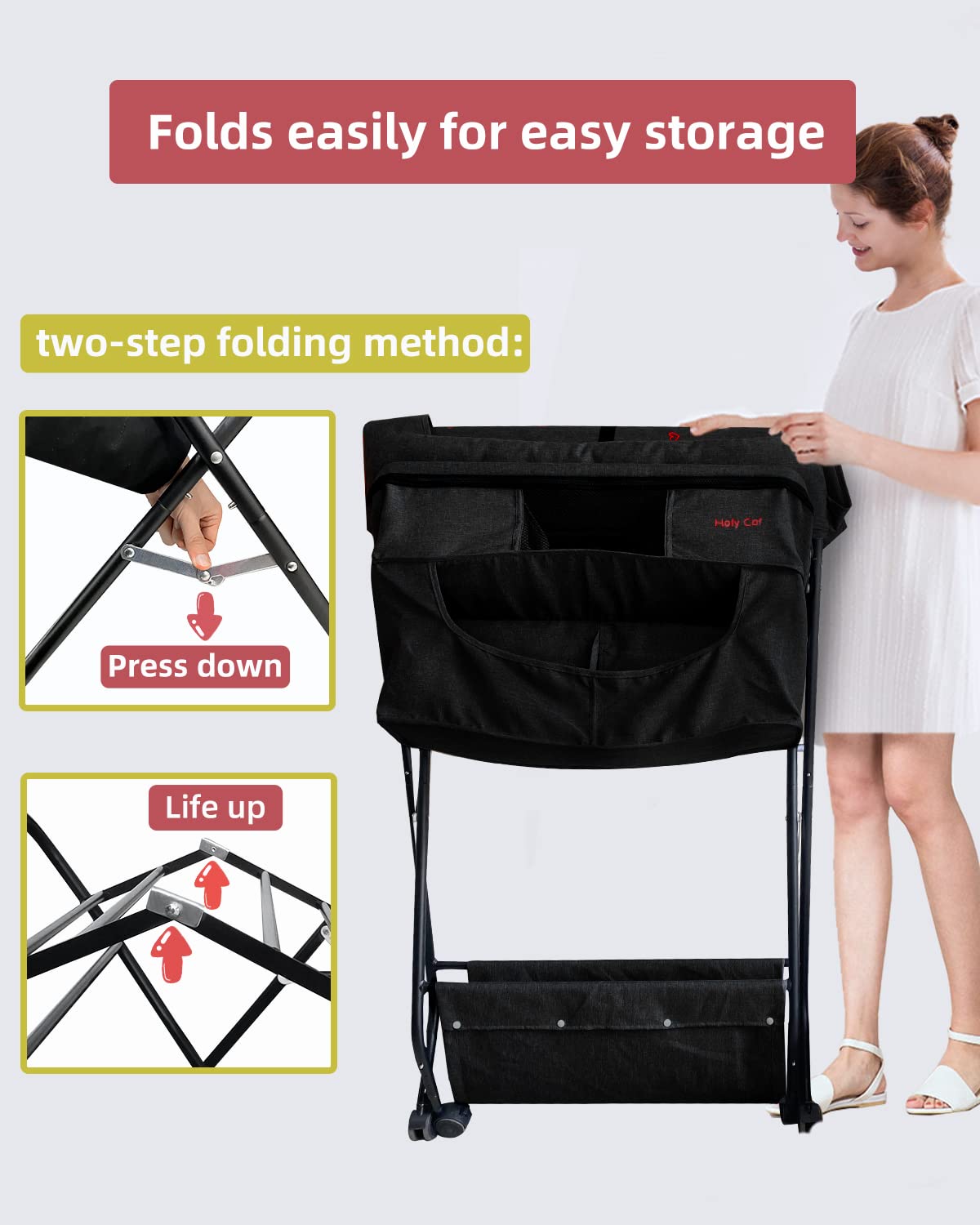 Baby Portable Changing Table with Wheels