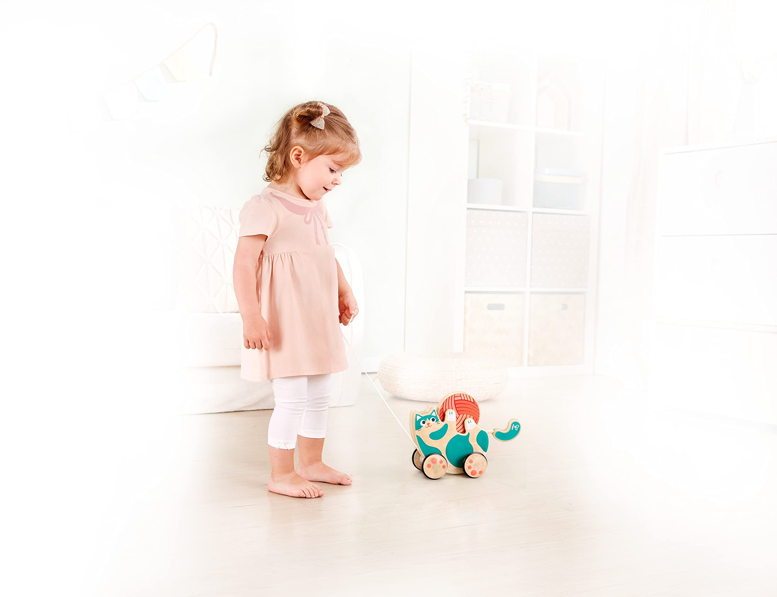Wooden Walk-A-Long Kitten Pull Toy