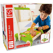 Block and Roll Cart Toddler Wooden Push and Pull Toy