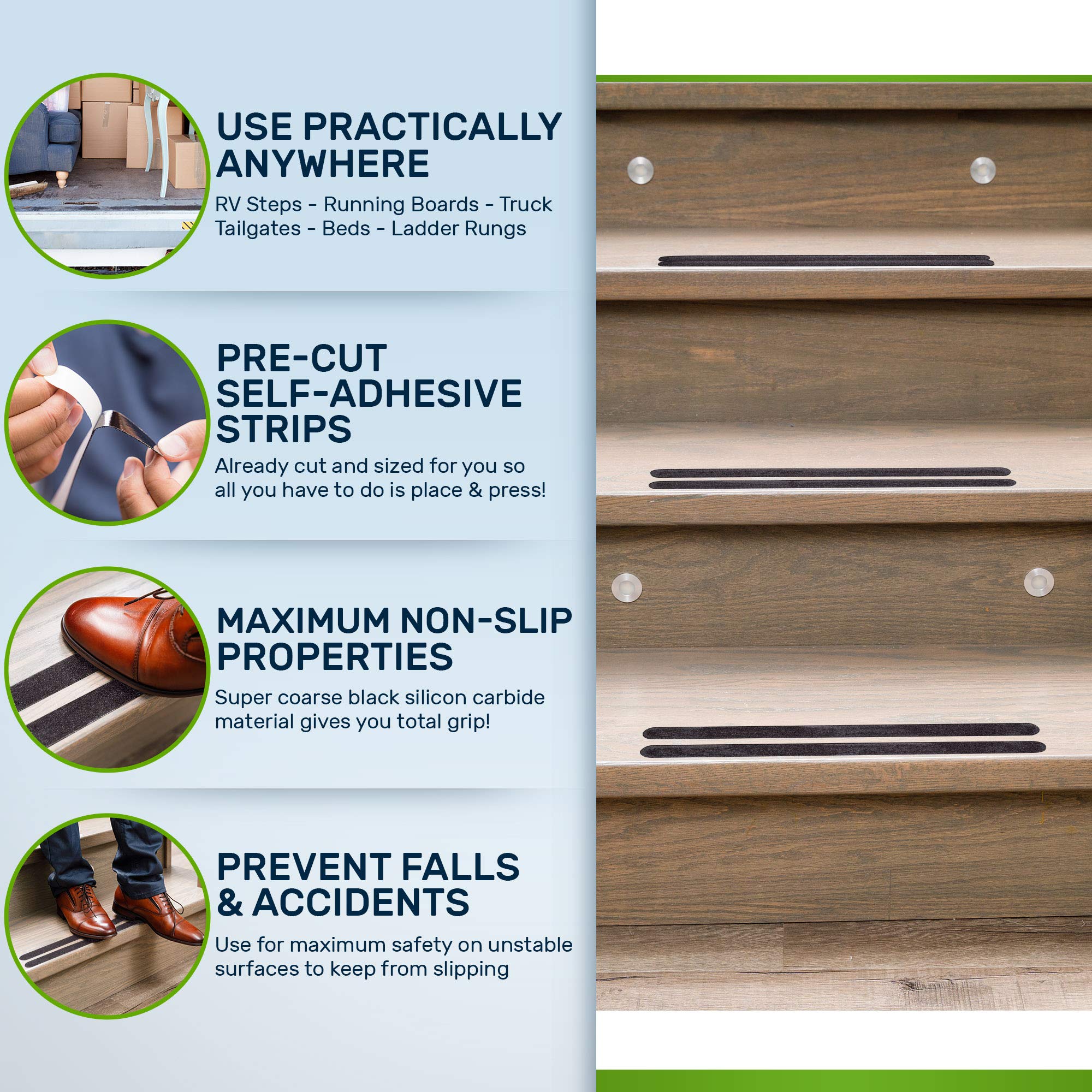 Black Non Slip Floor or Stair Treads