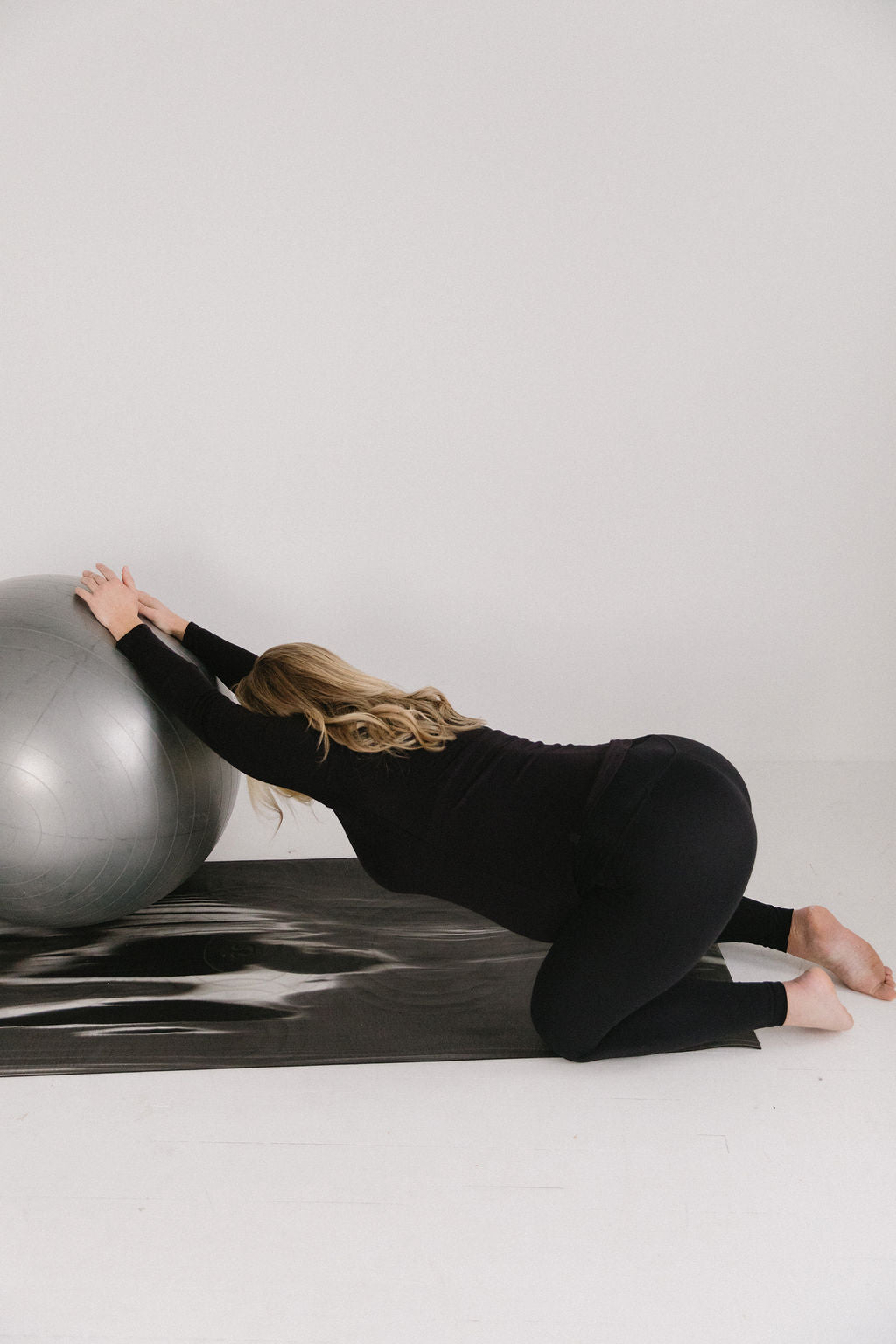 Pregnancy Exercises - Yoga Shoulder Stretch with Swiss Ball 
