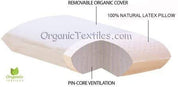 OrganicTextiles Latex Pillow | Queen Size | Sleeping Support for Back, Side and Stomach Sleepers