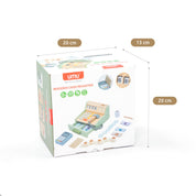 UMU® Wooden Cash Register for Kids - Includes Accessories (Scanner, Payment Terminal, Play Money, etc.), Role Play Shop & Accessories for Children Ages 3 4 5 6