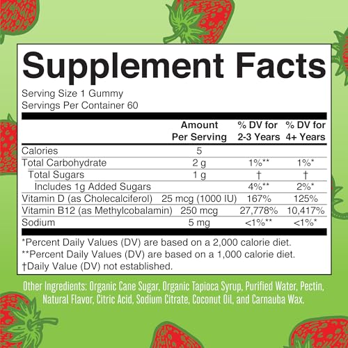 MaryRuth Organics Vitamin D3 + B12 Gummies