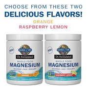 Garden of Life Whole Food Magnesium Powder, Raspberry Lemon - Vegan, Gluten & Sugar Free Supplement with Probiotics for Calm & Regularity