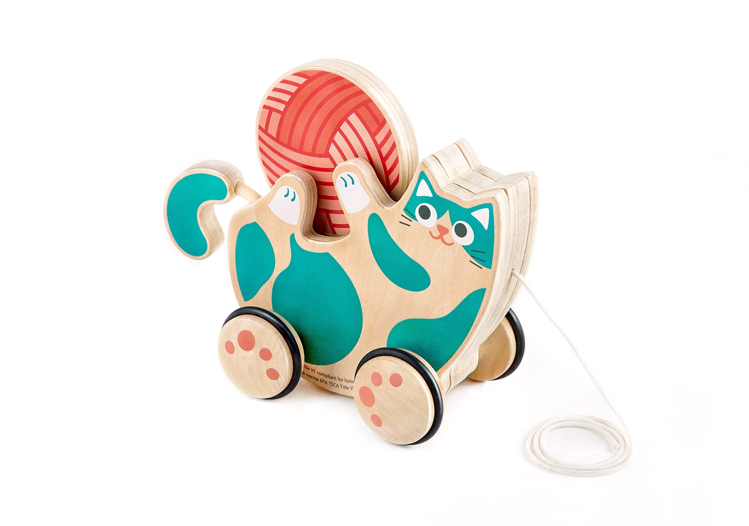 Wooden Walk-A-Long Kitten Pull Toy