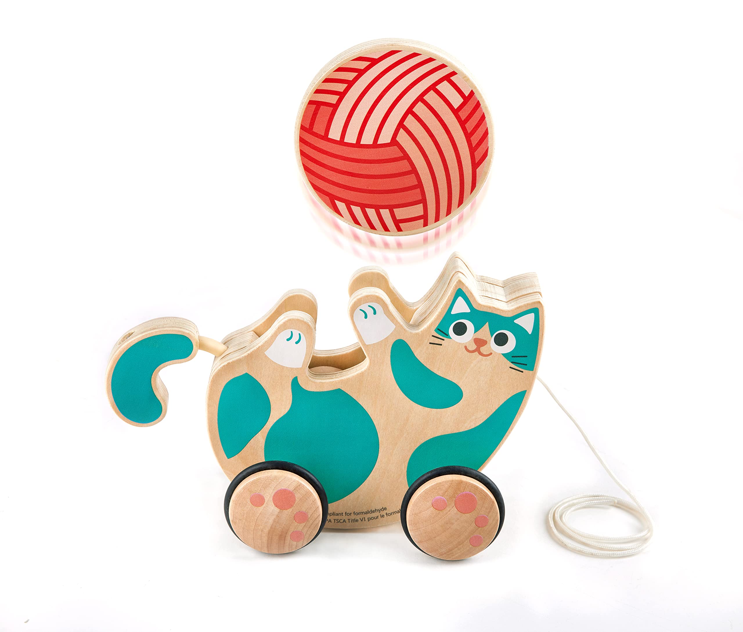 Wooden Walk-A-Long Kitten Pull Toy