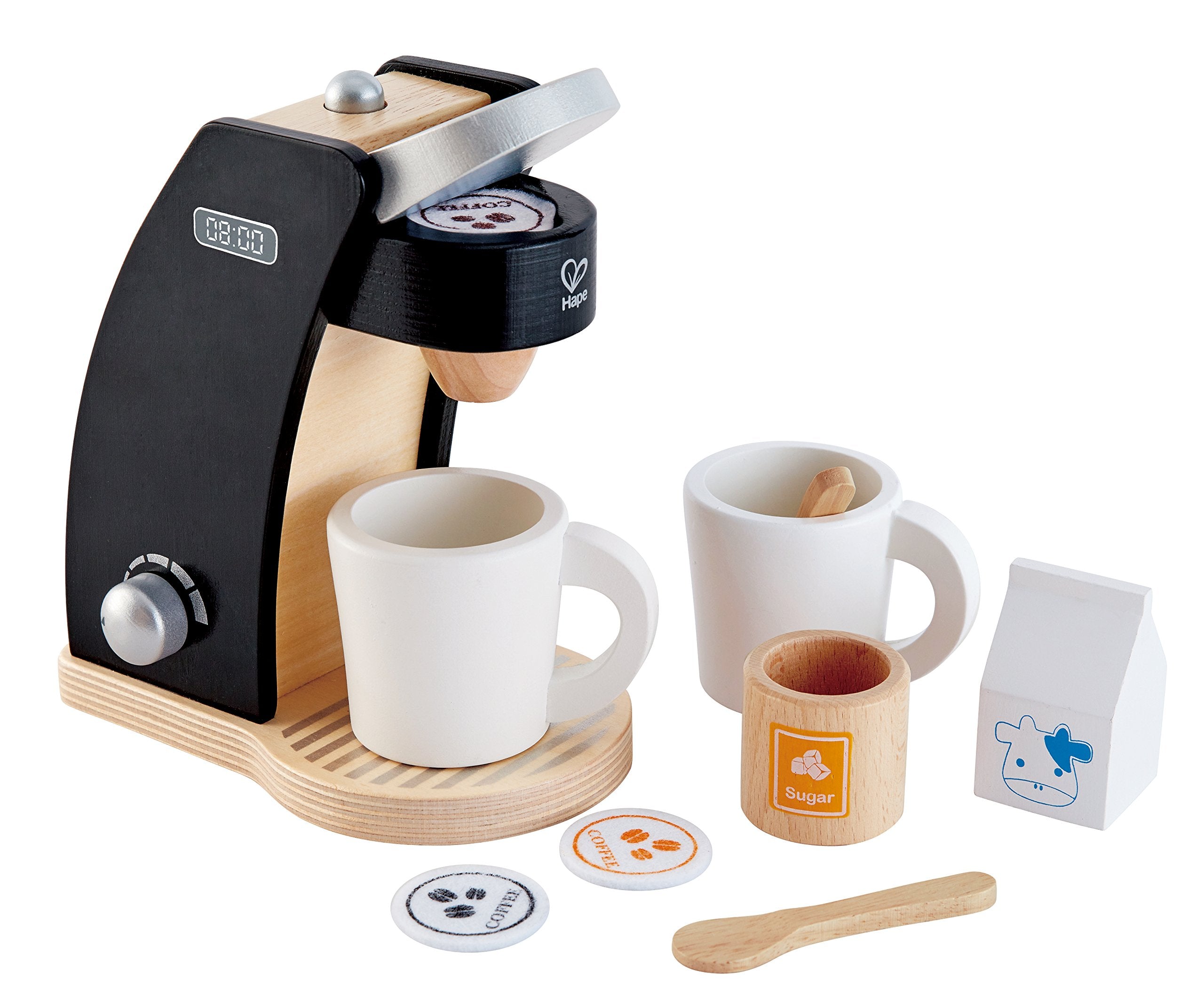 Wooden Black Coffee Maker Kitchen Set with Accessories